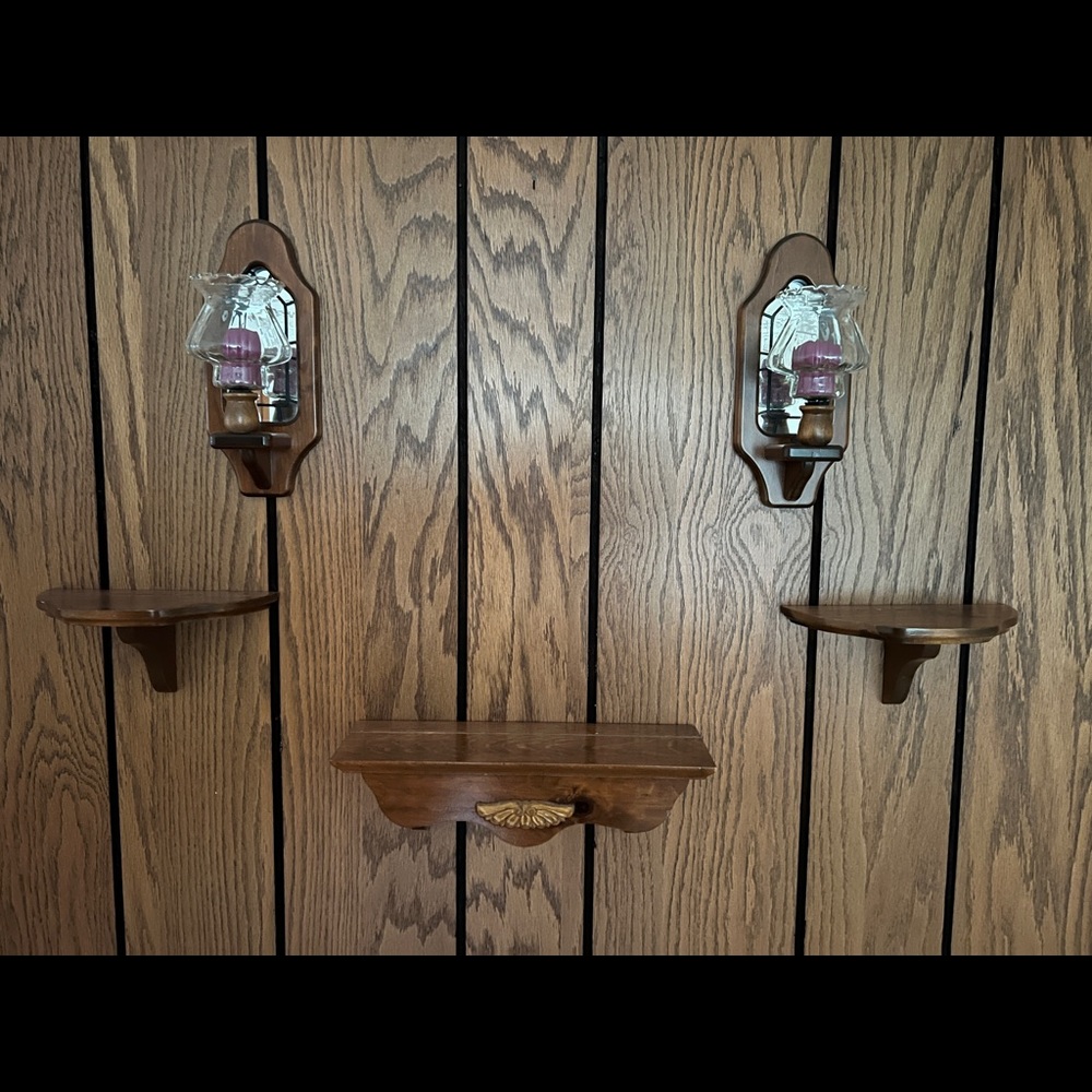Vintage wood sconces